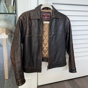 Vintage Andrew Marc brown genuine leather jacket